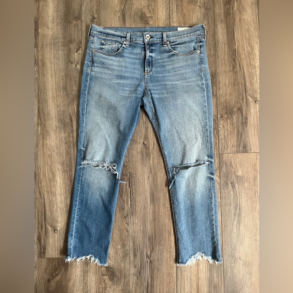 Rag & Bone Dre Capri Perfectly Distressed Jeans